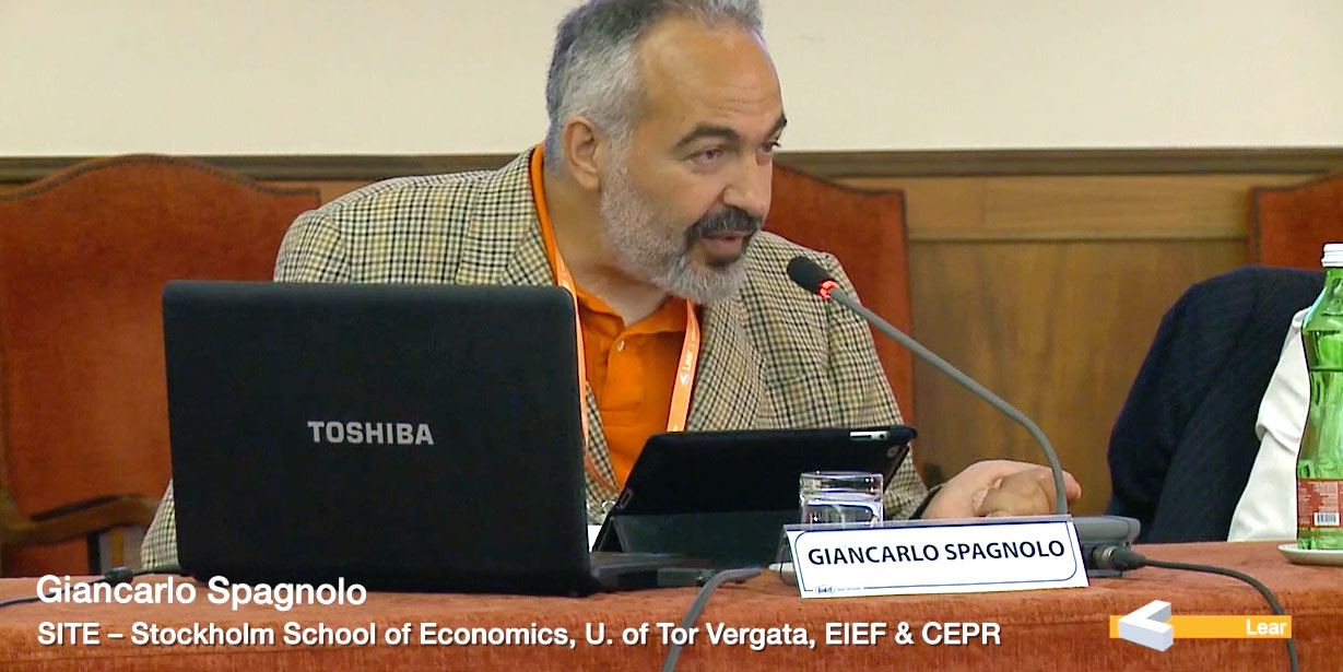 Giancarlo Spagnolo (SITE – Stockholm School of Economics, University of Tor Vergata, EIEF & CEPR)